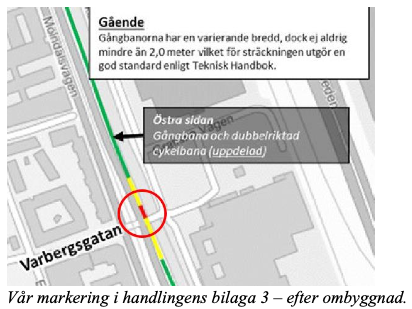 Smal passage Mölndalsvägen/Varbergsgatan