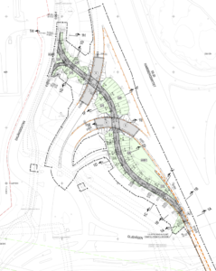 Ritning över tunnel mellan Älvsborgsbron och Dalängsgatan