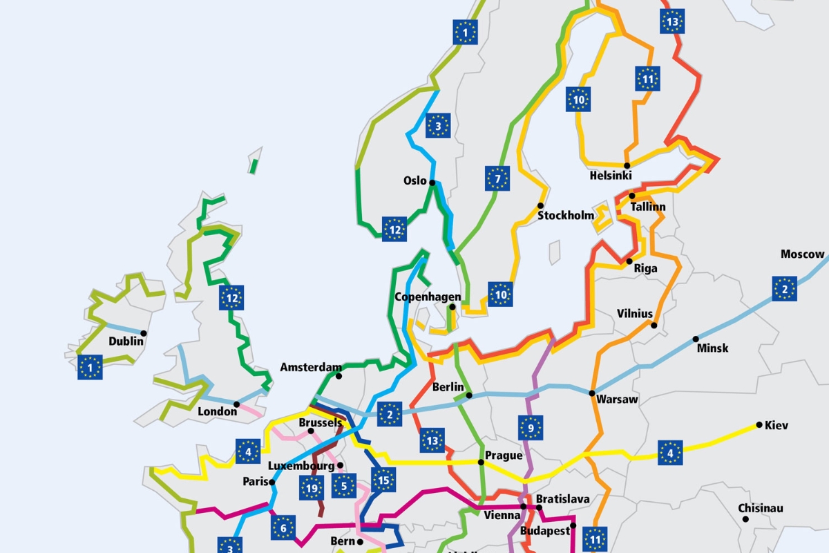EuroVelo karta